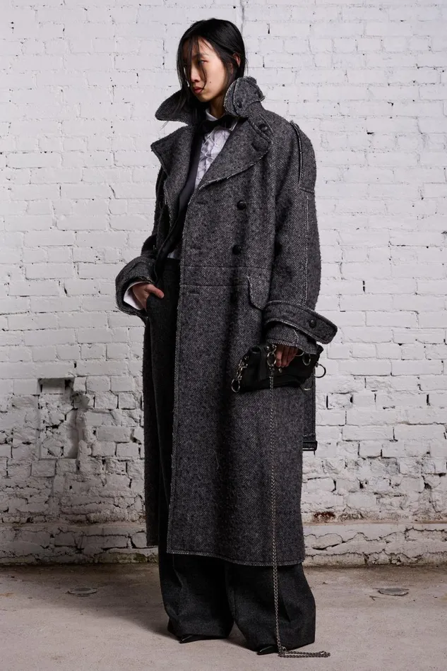 R13 Jackets and Coats Women JUMBO MILITARY COAT 8211 HEATHER GREY WOOL