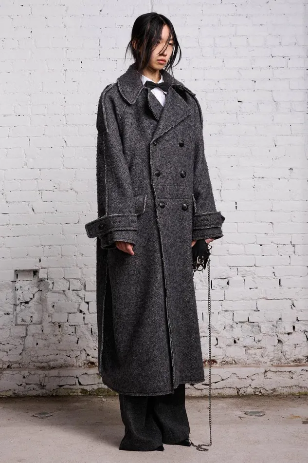 R13 Jackets and Coats Women JUMBO MILITARY COAT 8211 HEATHER GREY WOOL