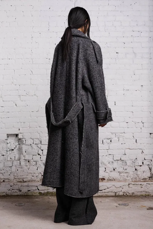 R13 Jackets and Coats Women JUMBO MILITARY COAT 8211 HEATHER GREY WOOL