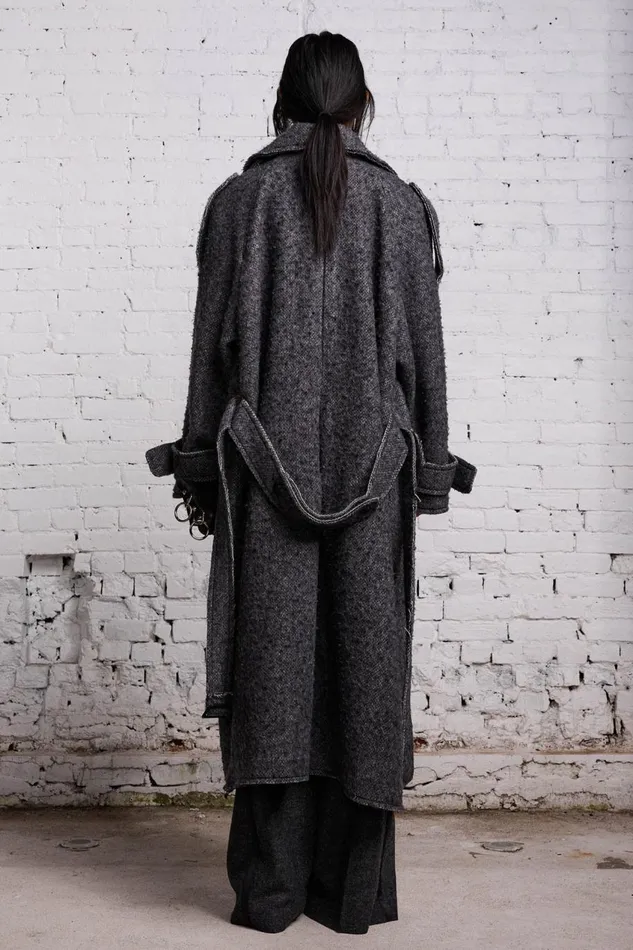 R13 Jackets and Coats Women JUMBO MILITARY COAT 8211 HEATHER GREY WOOL