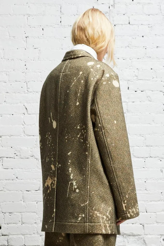 R13 Jackets and Coats Women OVERSIZED RAGGED BLAZER 8211 TWEED PAINT SPLATTER
