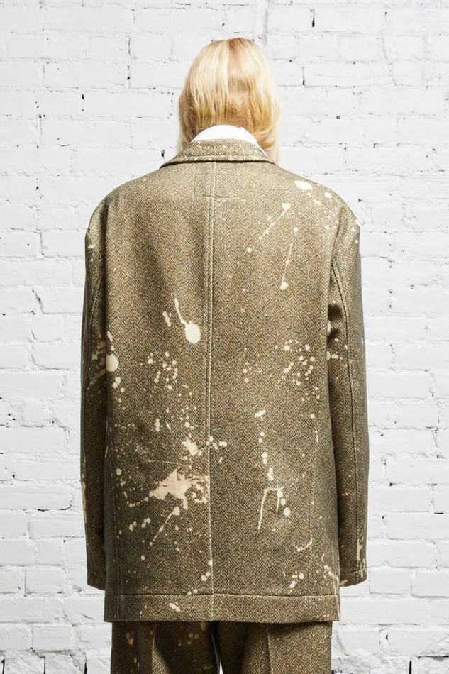 R13 Jackets and Coats Women OVERSIZED RAGGED BLAZER 8211 TWEED PAINT SPLATTER