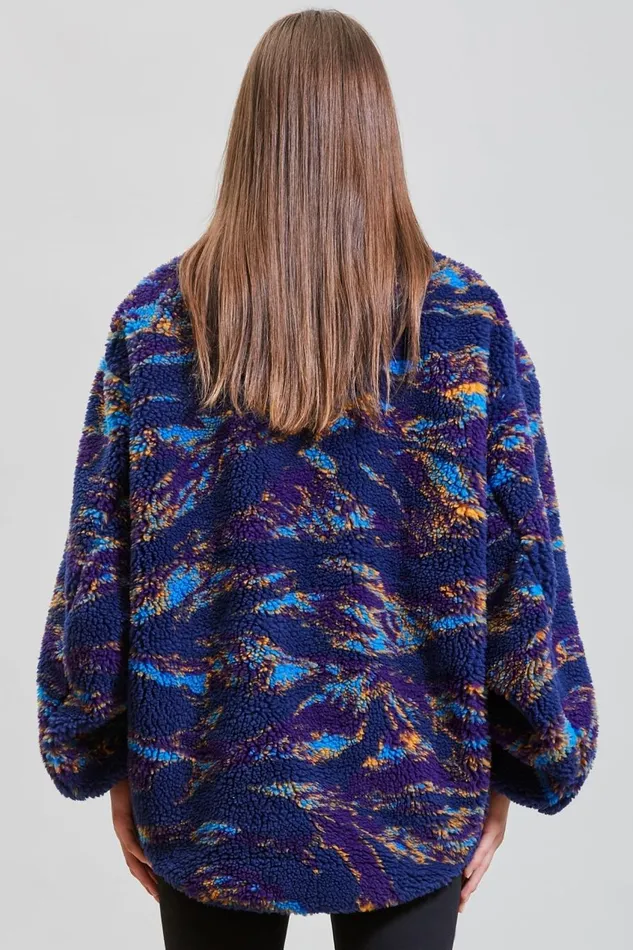 R13 Jackets and Coats Women OVERSIZED ZIPUP FLEECE JACKET 8211 NAVY SWIRL R13 Jackets and Coats Women OVERSIZED ZIPUP FLEECE JACKET 8211 NAVY SWIRL