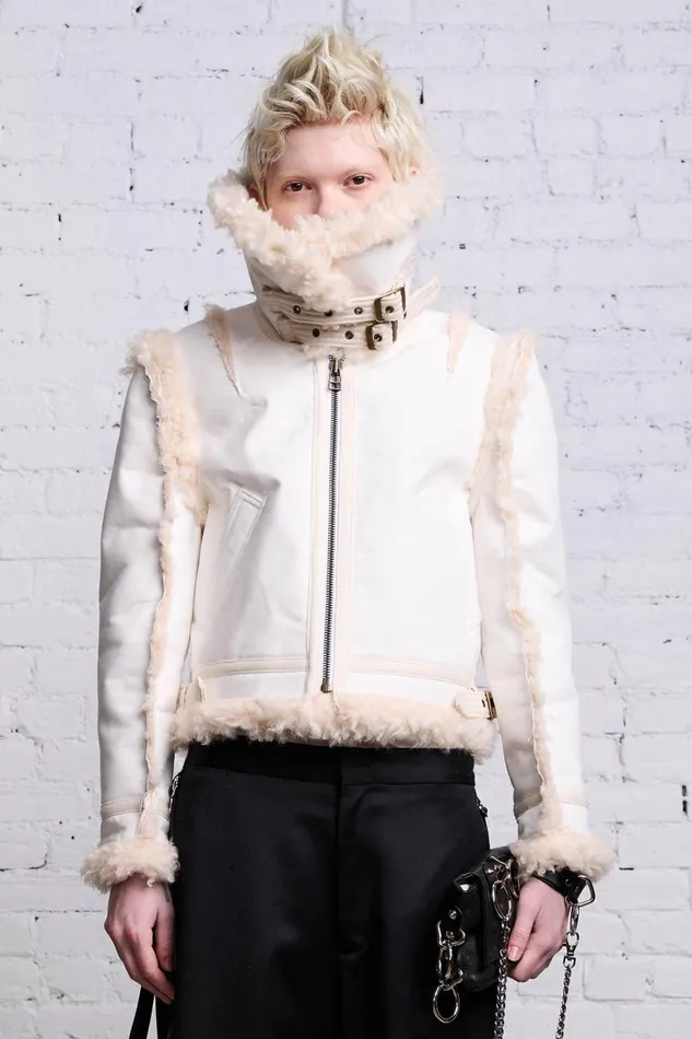 R13 Jackets and Coats Women SHRUNKEN FLAT SLEEVE AVIATOR 8211 WHITE