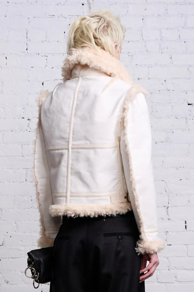 R13 Jackets and Coats Women SHRUNKEN FLAT SLEEVE AVIATOR 8211 WHITE