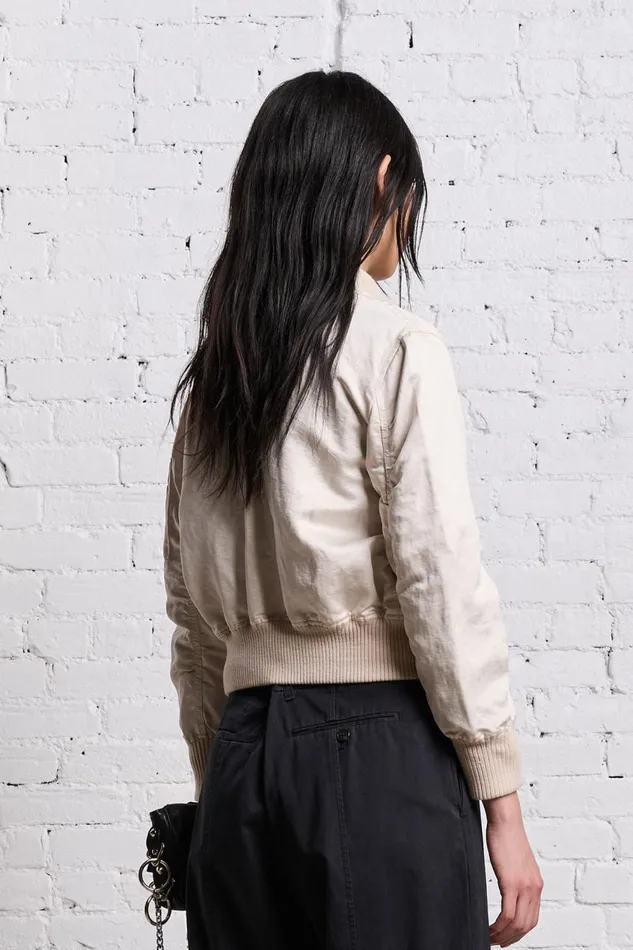 R13 Jackets and Coats Women SHRUNKEN FLIGHT BOMBER 8211 OYSTER