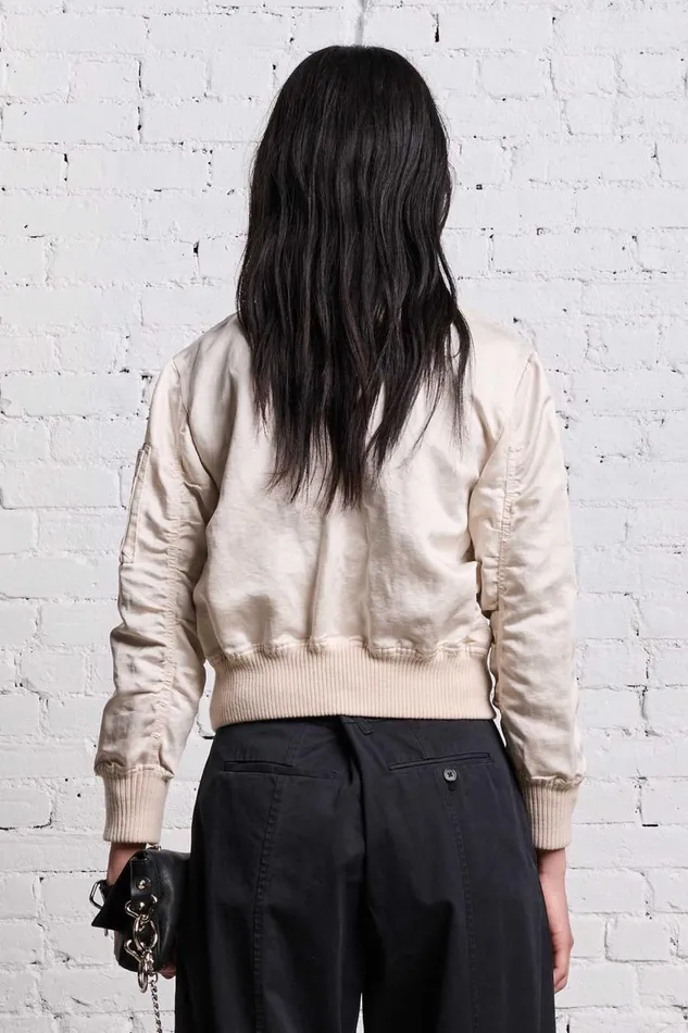 R13 Jackets and Coats Women SHRUNKEN FLIGHT BOMBER 8211 OYSTER