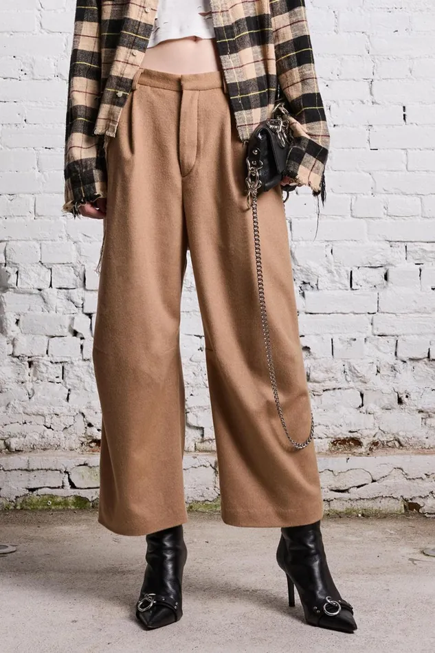 R13 Pants and Shorts Women ARTICULATED KNEE TROUSER 8211 CAMEL