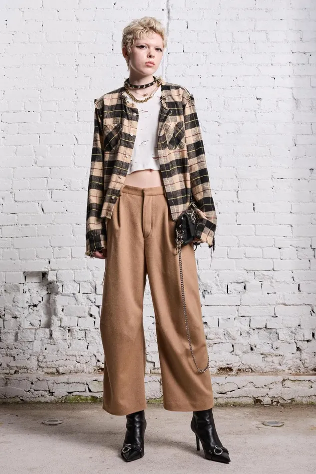 R13 Pants and Shorts Women ARTICULATED KNEE TROUSER 8211 CAMEL