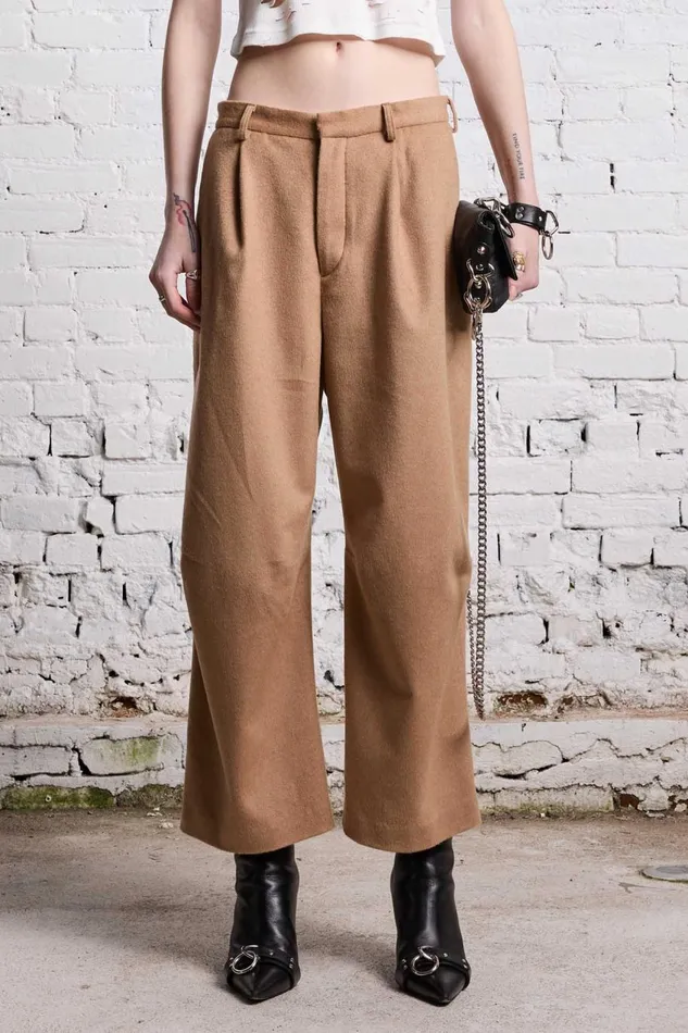 R13 Pants and Shorts Women ARTICULATED KNEE TROUSER 8211 CAMEL