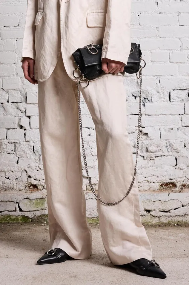R13 Pants and Shorts Women DAMON LINEN TROUSER 8211 OYSTER