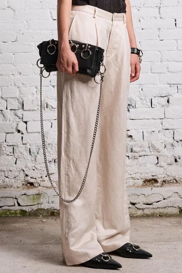 R13 Pants and Shorts Women DAMON LINEN TROUSER 8211 OYSTER