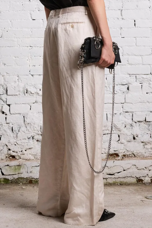 R13 Pants and Shorts Women DAMON LINEN TROUSER 8211 OYSTER