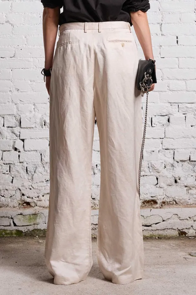 R13 Pants and Shorts Women DAMON LINEN TROUSER 8211 OYSTER