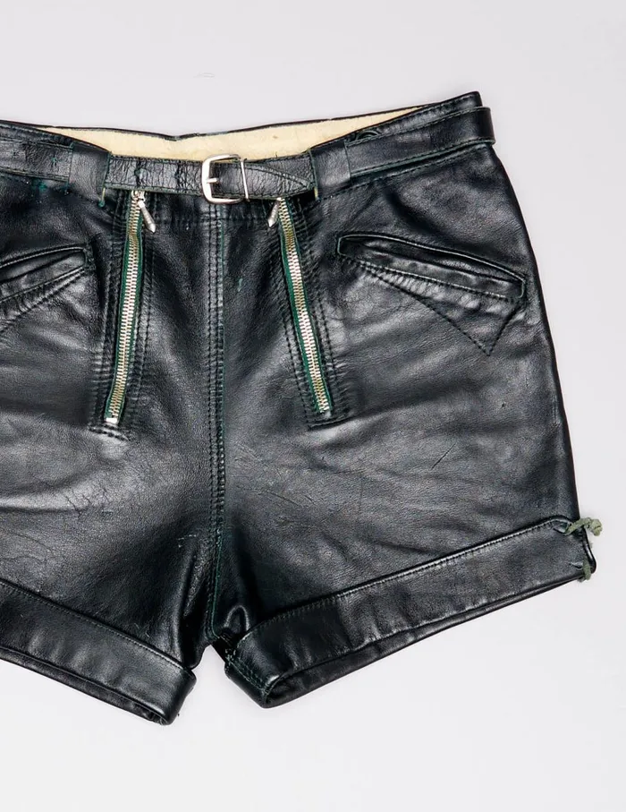 R13 Pants and Shorts Women LEATHER BIKER SHORT 8211 BLACK