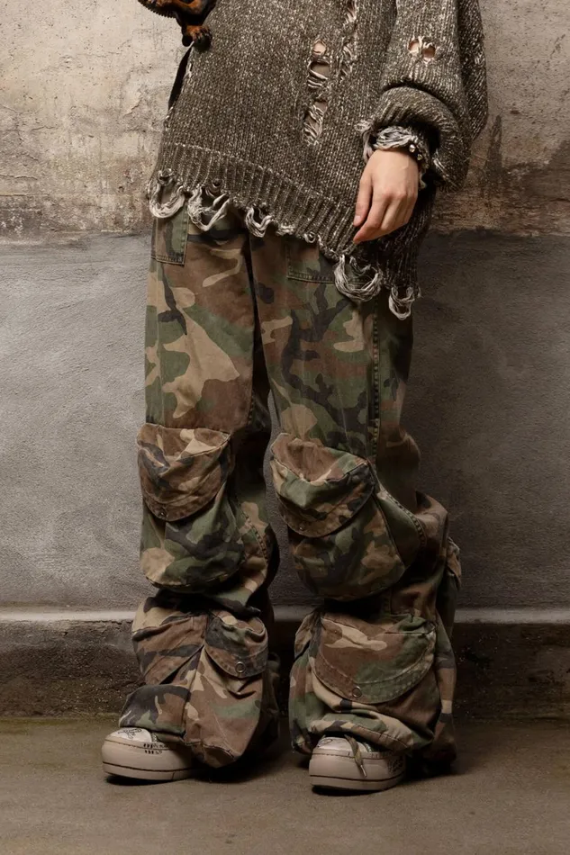 R13 Pants and Shorts Women MULTIPOCKET UTILITY PANT 8211 CAMO