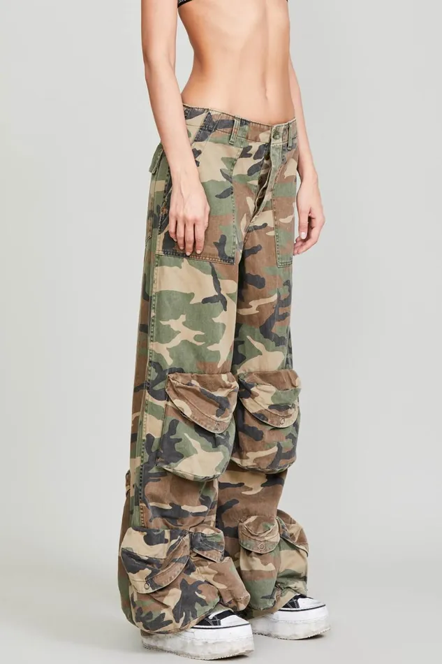 R13 Pants and Shorts Women MULTIPOCKET UTILITY PANT 8211 CAMO