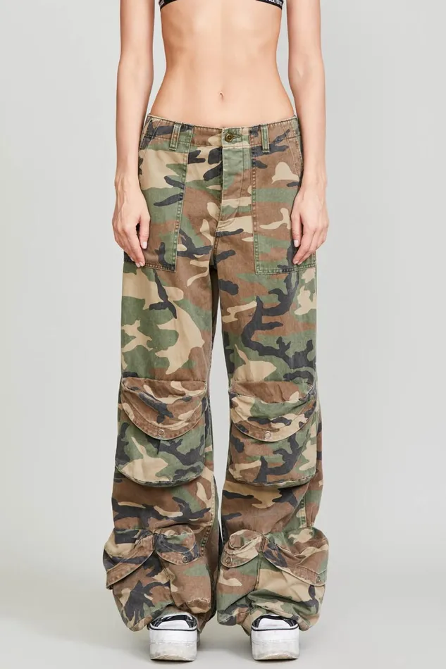 R13 Pants and Shorts Women MULTIPOCKET UTILITY PANT 8211 CAMO