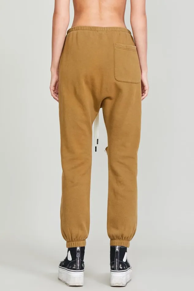 R13 Pants and Shorts Women SHREDDED DROP CROTCH SWEATPANT 8211 OLIVE