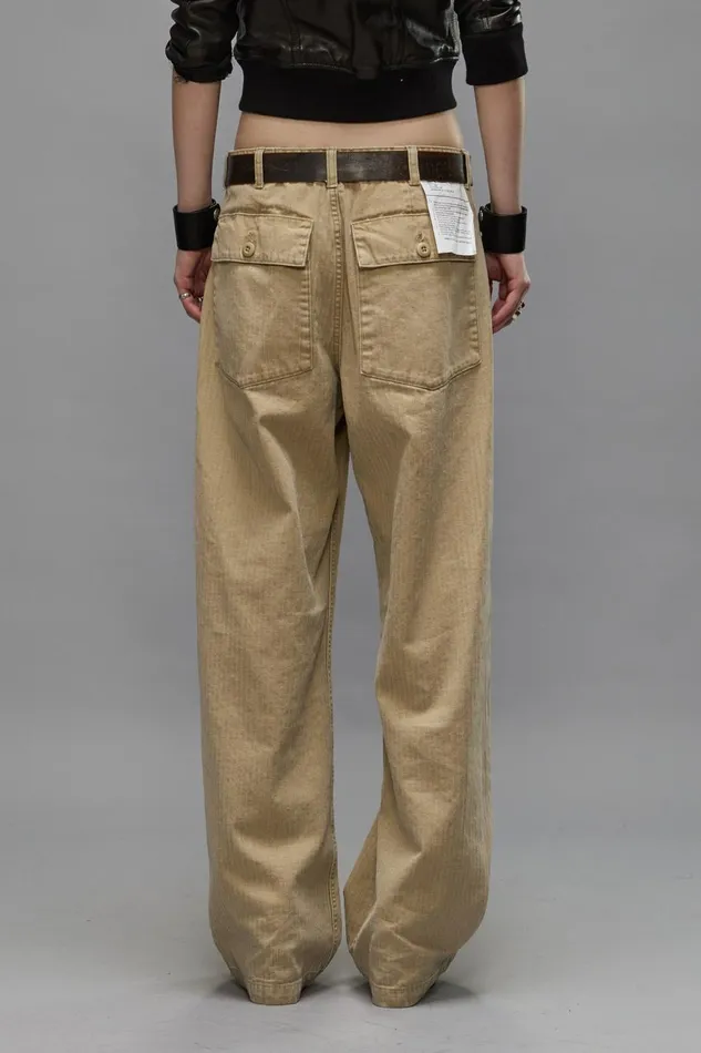 R13 Pants and Shorts Women WIDE LEG UTILITY PANTS 8211 BEIGE