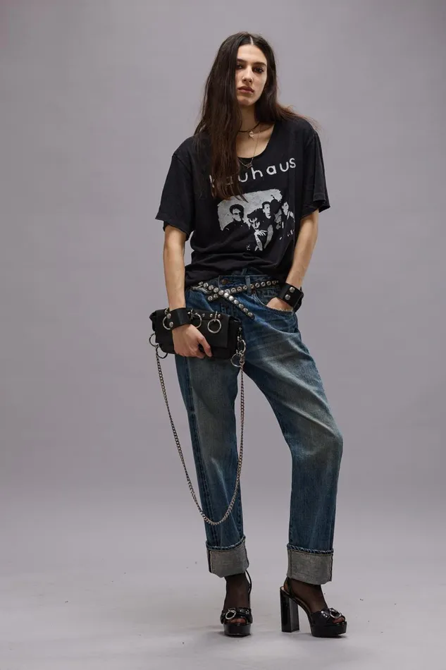 R13 Sale Women CROSSOVER JEAN 8211 ASPEN SELVEDGE BLUE