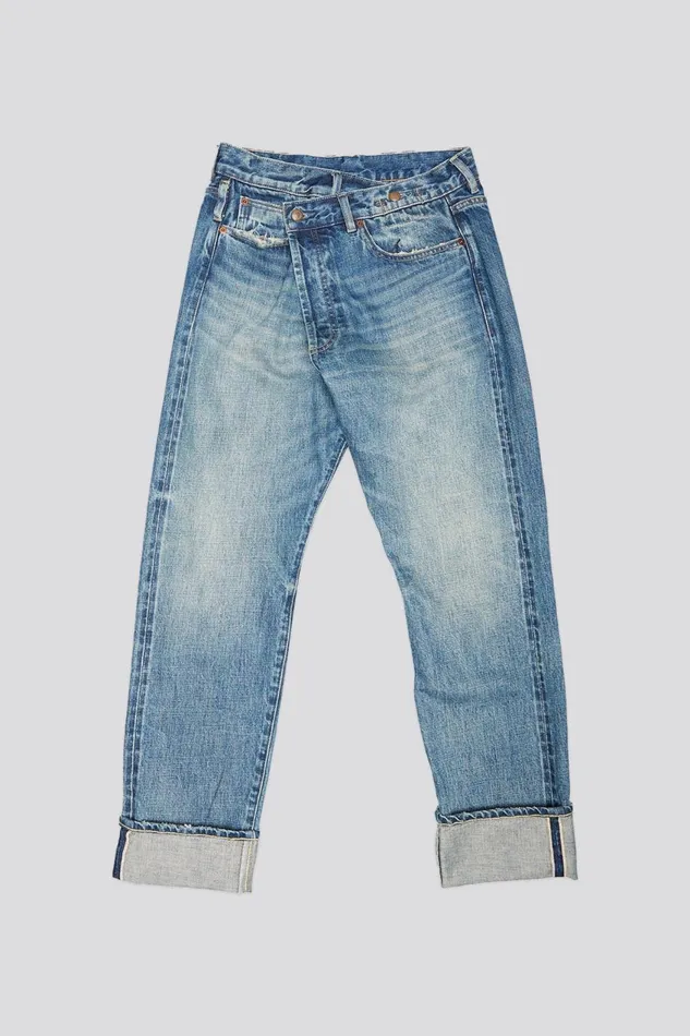 R13 Sale Women CROSSOVER JEAN 8211 ASPEN SELVEDGE BLUE