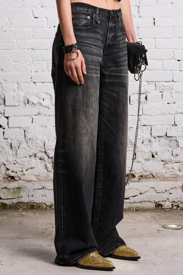 R13 Sale Women D039ARCY LOOSE JEAN 8211 ETON SELVEDGE BLACK