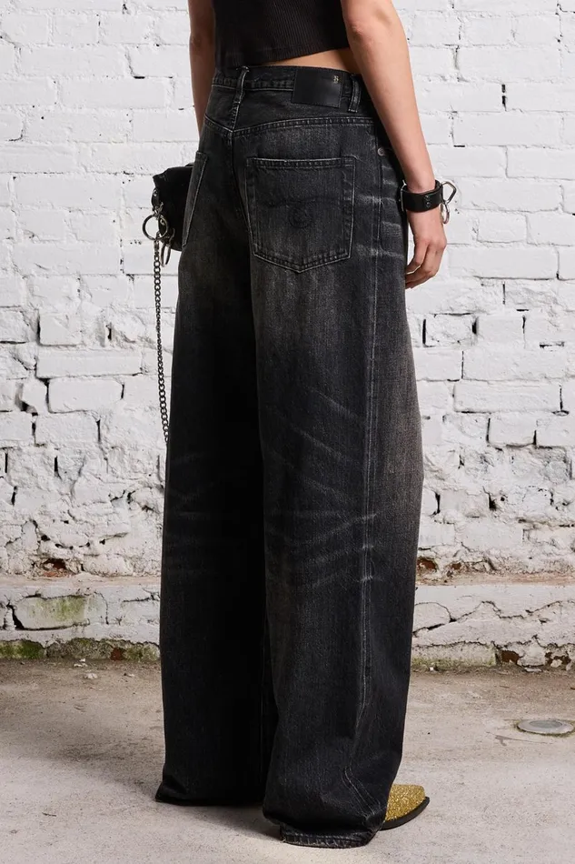 R13 Sale Women D039ARCY LOOSE JEAN 8211 ETON SELVEDGE BLACK