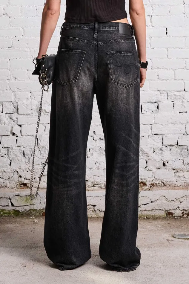 R13 Sale Women D039ARCY LOOSE JEAN 8211 ETON SELVEDGE BLACK