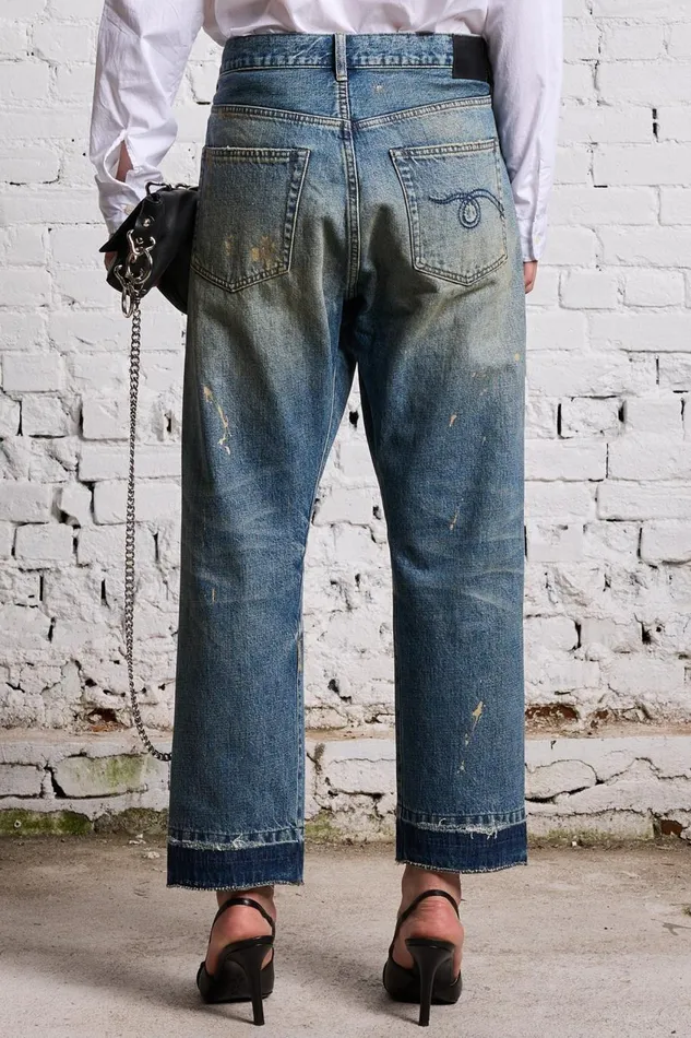 R13 Sale Women GOLD SPLATTER CROSSOVER 8211 CLINTON BLUE