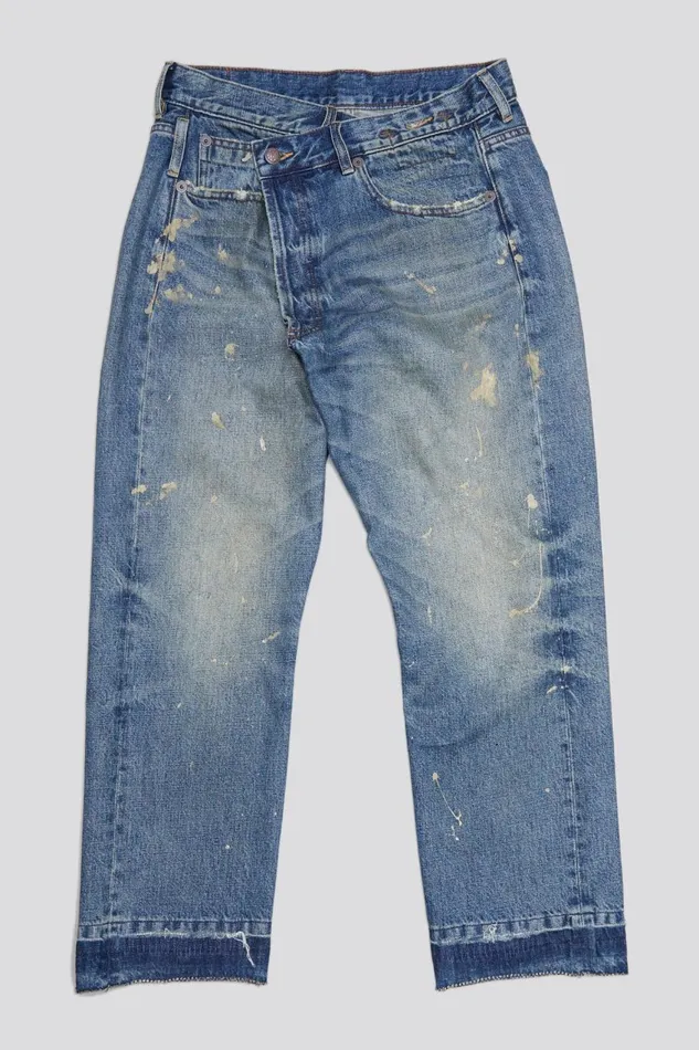 R13 Sale Women GOLD SPLATTER CROSSOVER 8211 CLINTON BLUE