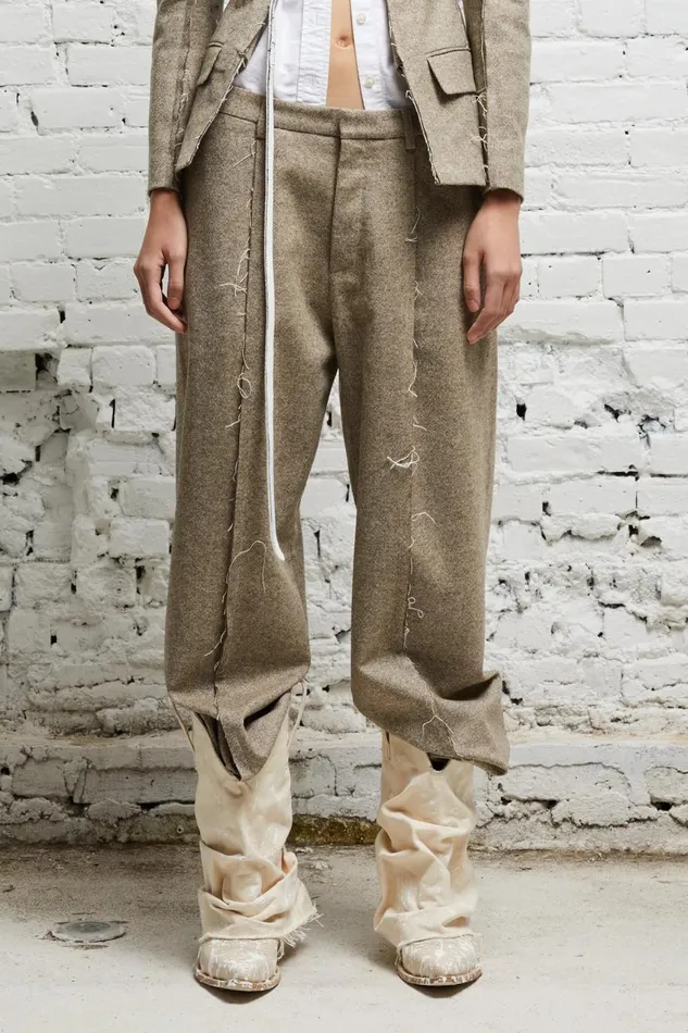 R13 Sale Women INVERTED TROUSER 8211 OATMEAL