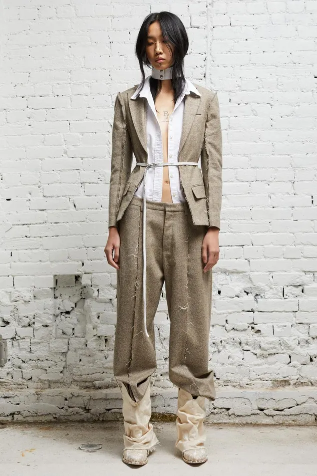 R13 Sale Women INVERTED TROUSER 8211 OATMEAL