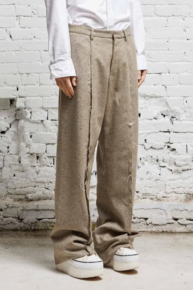 R13 Sale Women INVERTED TROUSER 8211 OATMEAL