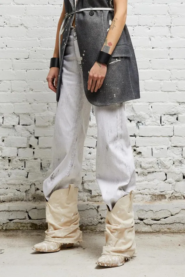 R13 Sale Women JANE JEAN 8211 CRACKLED GREY