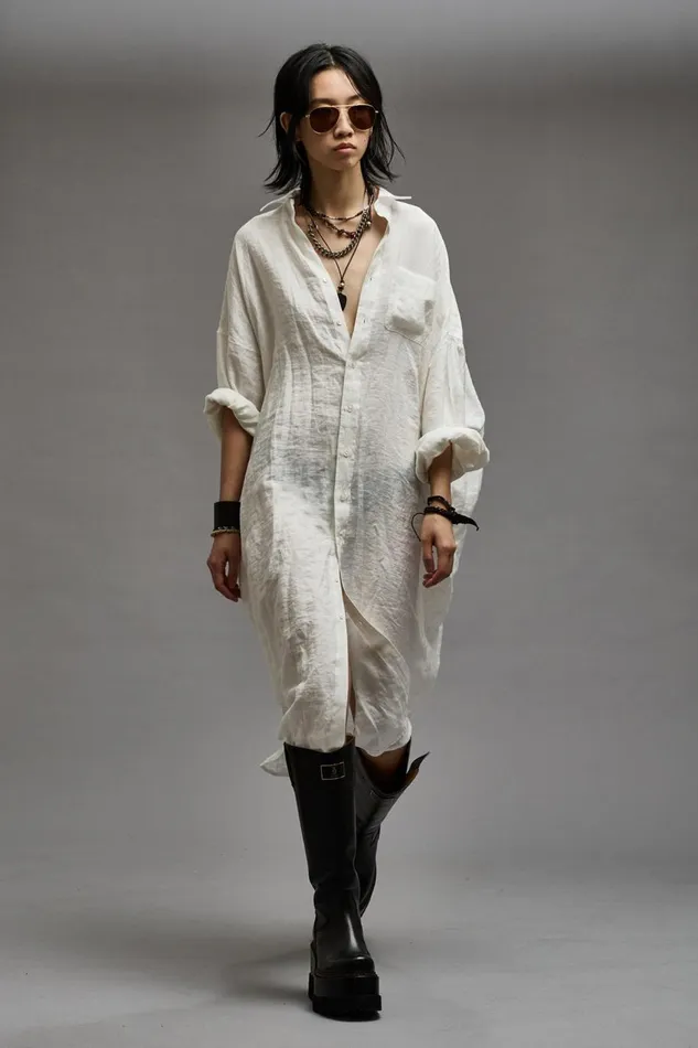 R13 Sale Women JUMBO SHIRTDRESS 8211 WHITE