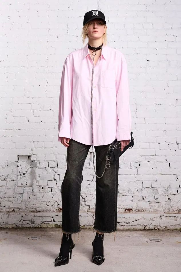 R13 Sale Women LONG SLEEVE BUTTONUP 8211 LIGHT PINK