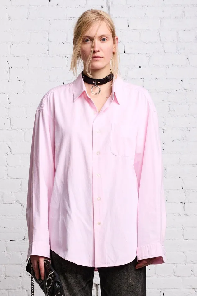 R13 Sale Women LONG SLEEVE BUTTONUP 8211 LIGHT PINK