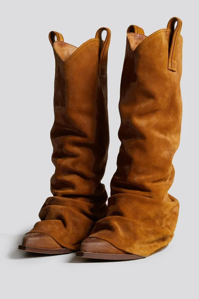 R13 Sale Women MID COWBOY BOOT 8211 LIGHT BROWN