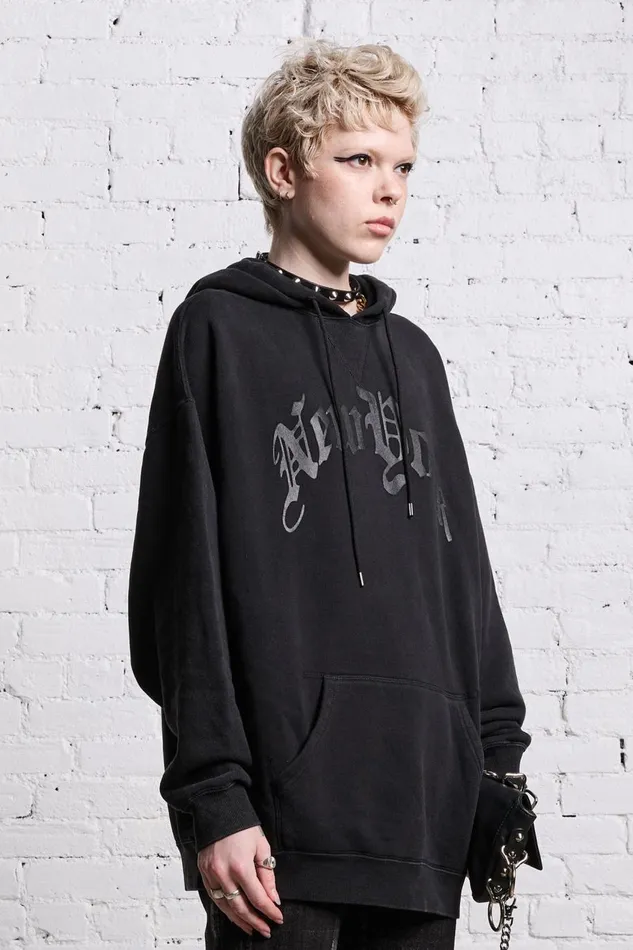 R13 Sale Women OVERSIZED NEW YORK HOODIE 8211 BLACKOUT