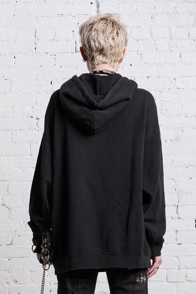 R13 Sale Women OVERSIZED NEW YORK HOODIE 8211 BLACKOUT