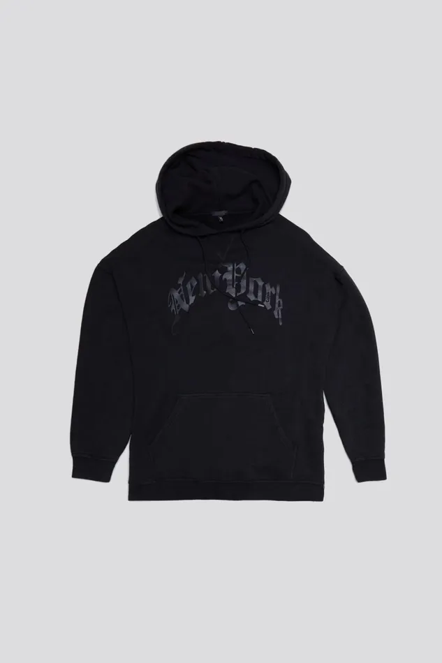R13 Sale Women OVERSIZED NEW YORK HOODIE 8211 BLACKOUT