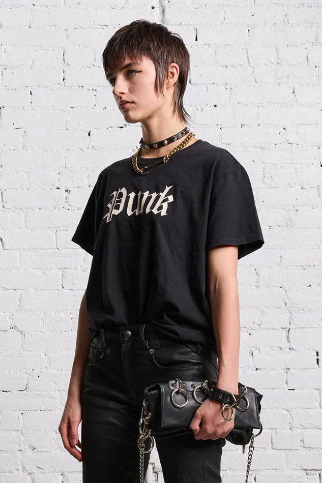 R13 Sale Women PUNK BOY T 8211 BLACK
