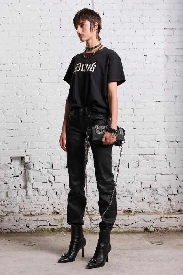 R13 Sale Women PUNK BOY T 8211 BLACK