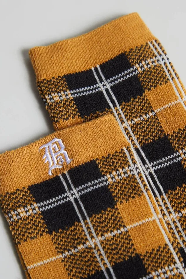 R13 Sale Women R13 PLAID SOCKS 8211 YELLOWBLACK