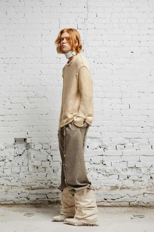 R13 Sale Women ROLLED EDGE BOXY SWEATER 8211 NATURAL