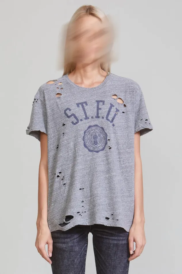 R13 Sale Women STFU BOY T 8211 HEATHER GREY