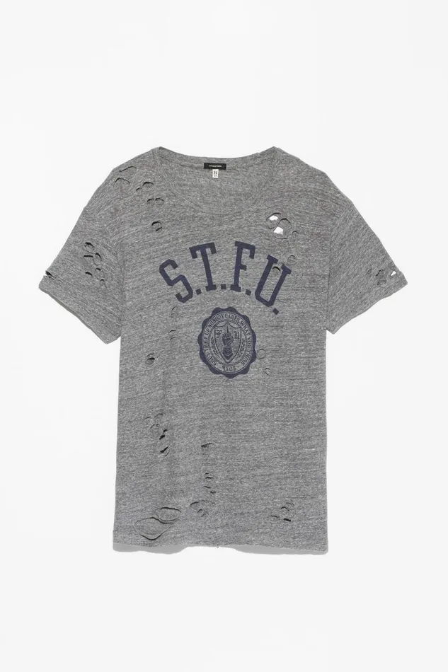 R13 Sale Women STFU BOY T 8211 HEATHER GREY