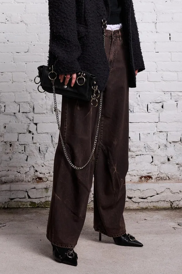 R13 Sale Women TINA ARTICULATED JEAN 8211 RUSSEL ACID BLACK