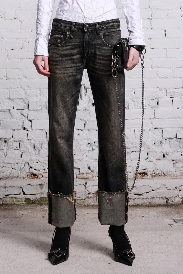 R13 Sale Women TOBI BOY JEAN 8211 ABBEY BLACK
